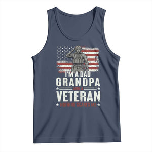 I'm A Dad Grandpa and Veteran Nothing Scares Me Tank Top Funny Veteran Dad Grandpa Humor