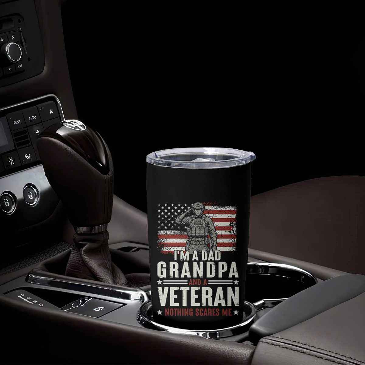 I'm A Dad Grandpa and Veteran Nothing Scares Me Tumbler Cup Funny Veteran Dad Grandpa Humor TS14 Print Your Wear