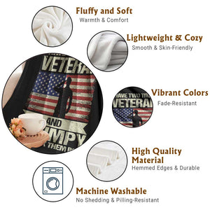 I Have Two Titles Veteran and Grumpy Throw Blanket Funny Veteran Dad Grandpa Humor