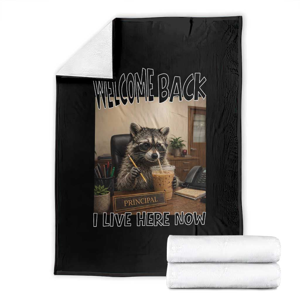Funny Raccoon School Principal Throw Blanket Welcom Back To School TS14 Black Print Your Wear