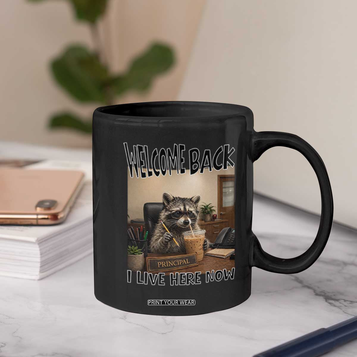 Funny Raccoon School Principal Coffee Mug Welcom Back To School TS14 Print Your Wear