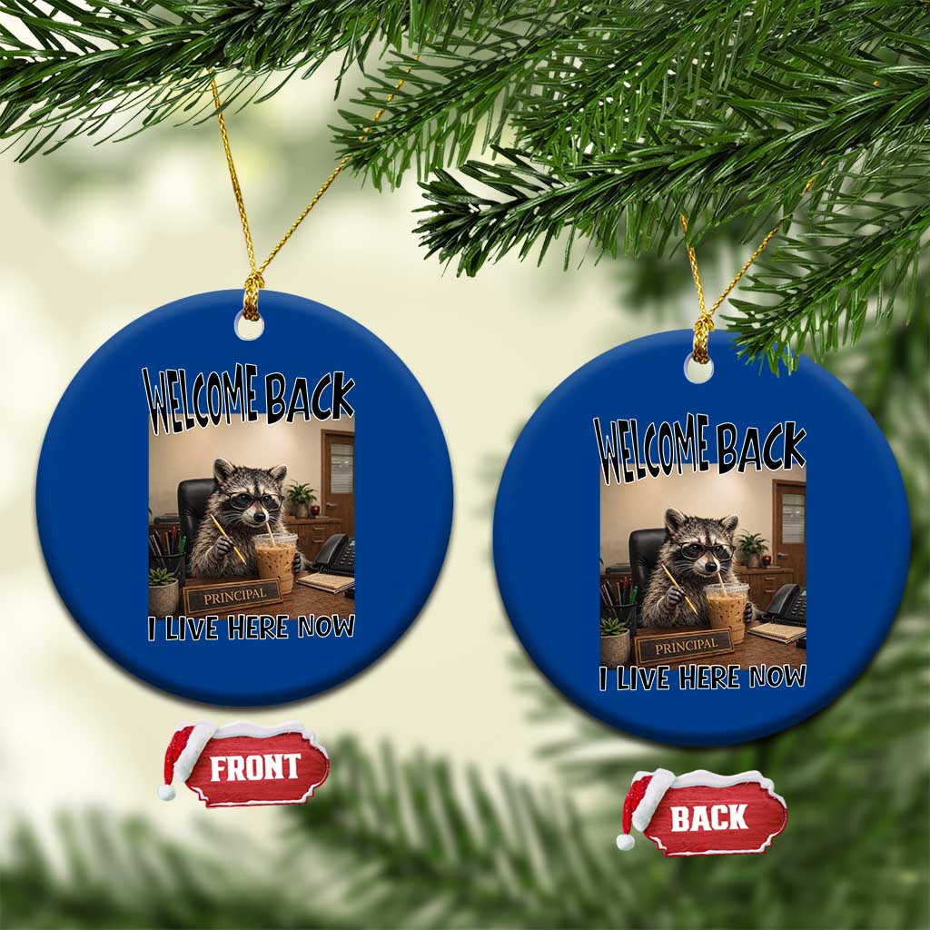 Funny Raccoon School Principal Ceramic Ornament Welcom Back To School TS14 1pc Blue Print Your Wear