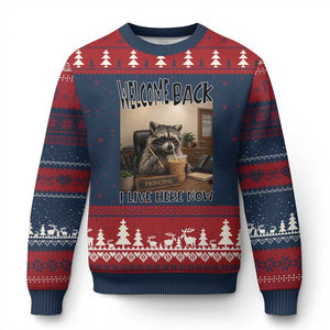 Funny Raccoon School Principal Ugly Christmas Sweater Welcom Back To School TS14 Navy Red Print Your Wear