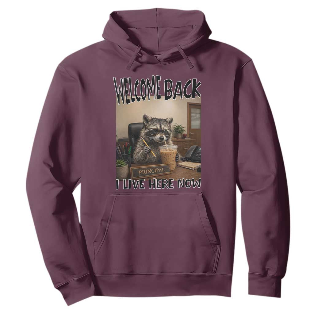 Funny Raccoon School Principal Hoodie Welcom Back To School TS14 Maroon Print Your Wear