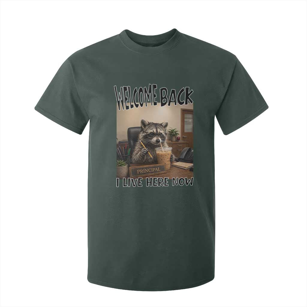 Funny Raccoon School Principal T Shirt For Kid Welcom Back To School TS14 Dark Forest Green Print Your Wear