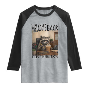 Funny Raccoon School Principal Raglan Shirt Welcom Back To School TS14 Heather Gray Black Print Your Wear