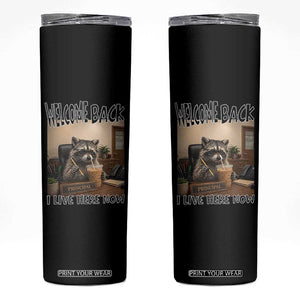 Funny Raccoon School Principal Skinny Tumbler Welcom Back To School TS14 Black Print Your Wear