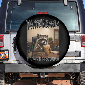 Funny Raccoon School Principal Spare Tire Cover Welcom Back To School TS14 No hole Black Print Your Wear