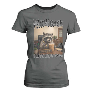 Funny Raccoon School Principal T Shirt For Women Welcom Back To School TS14 Dark Heather Print Your Wear