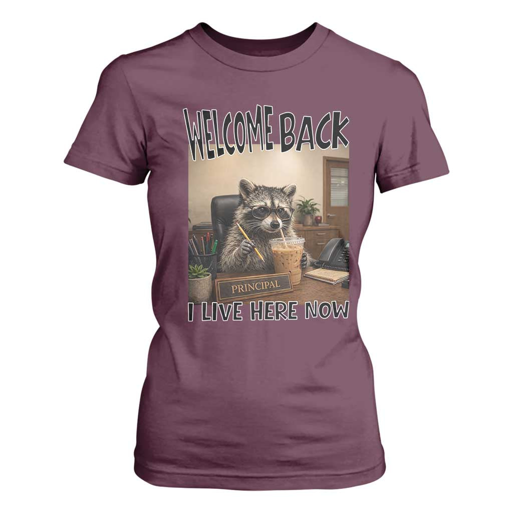 Funny Raccoon School Principal T Shirt For Women Welcom Back To School TS14 Maroon Print Your Wear