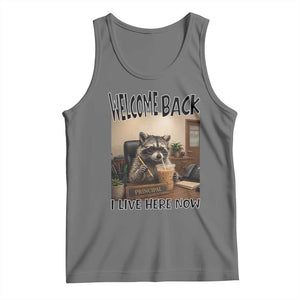 Funny Raccoon School Principal Tank Top Welcom Back To School TS14 Black Heather Print Your Wear