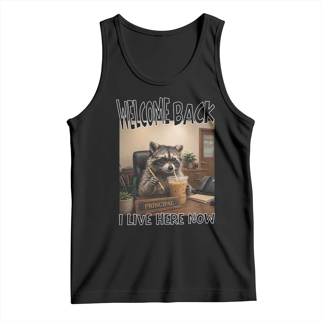 Funny Raccoon School Principal Tank Top Welcom Back To School TS14 Black Print Your Wear