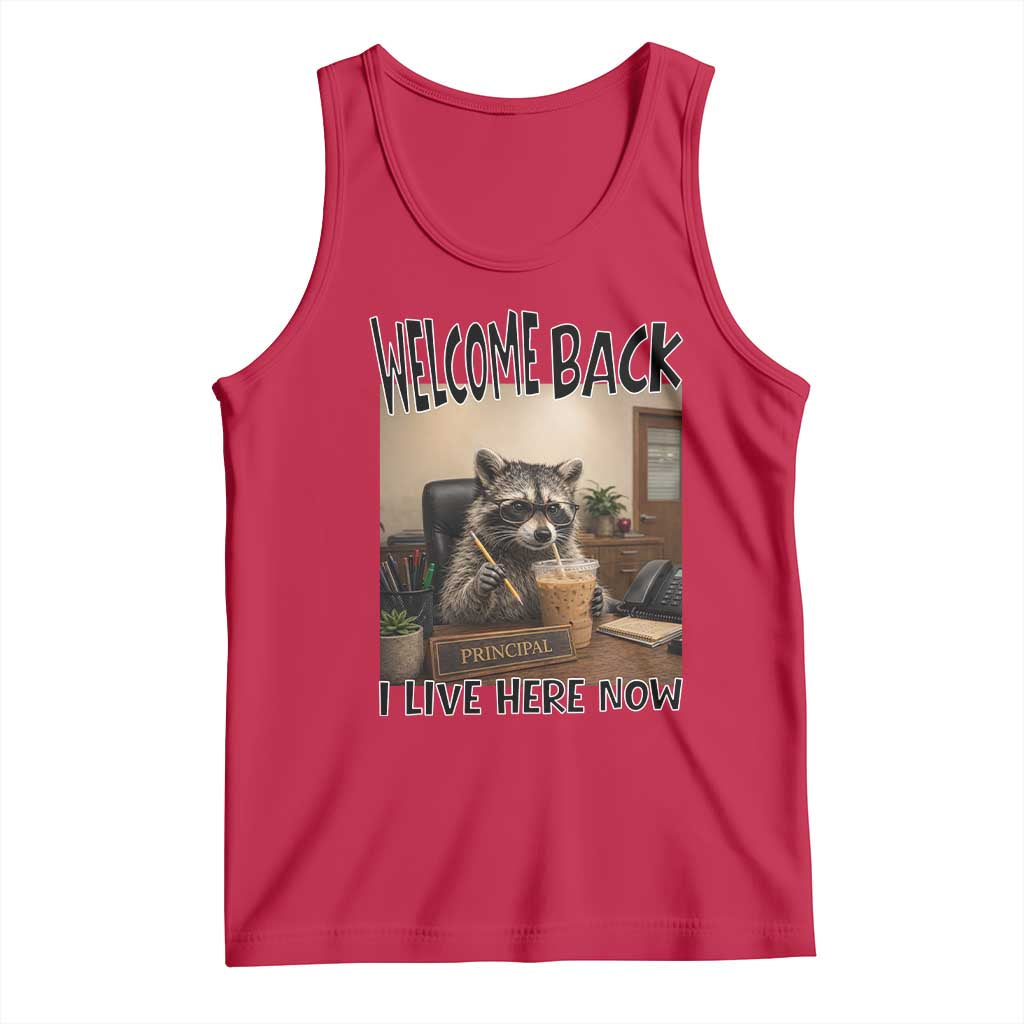 Funny Raccoon School Principal Tank Top Welcom Back To School TS14 Red Print Your Wear
