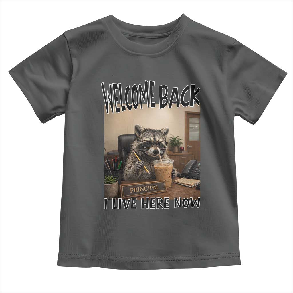Funny Raccoon School Principal Toddler T Shirt Welcom Back To School TS14 Dark Heather Print Your Wear
