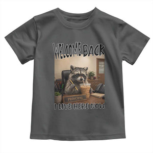 Funny Raccoon School Principal Toddler T Shirt Welcom Back To School TS14 Dark Heather Print Your Wear