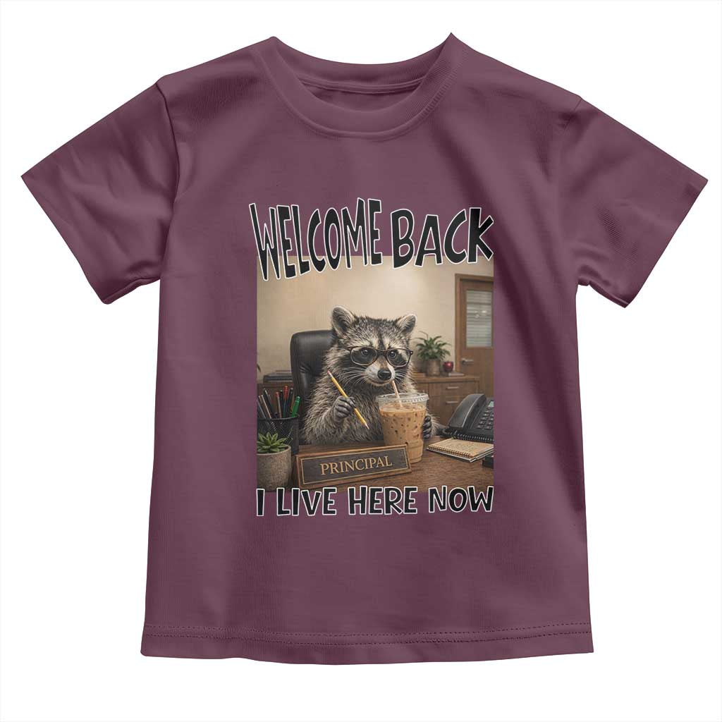 Funny Raccoon School Principal Toddler T Shirt Welcom Back To School TS14 Maroon Print Your Wear