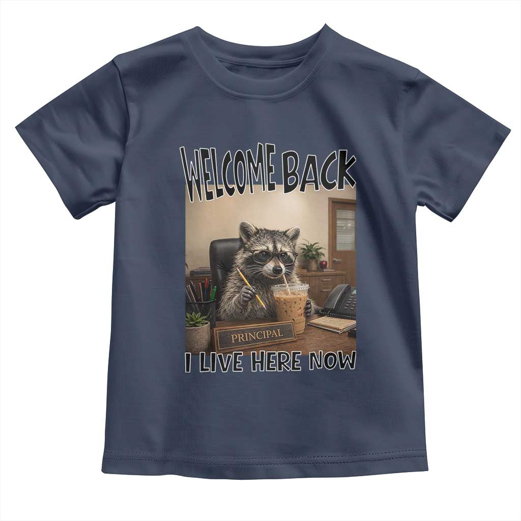Funny Raccoon School Principal Toddler T Shirt Welcom Back To School TS14 Navy Print Your Wear