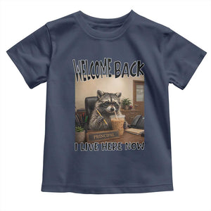 Funny Raccoon School Principal Toddler T Shirt Welcom Back To School TS14 Navy Print Your Wear