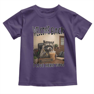 Funny Raccoon School Principal Toddler T Shirt Welcom Back To School TS14 Purple Print Your Wear
