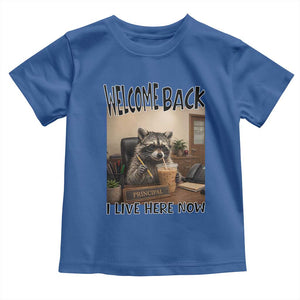 Funny Raccoon School Principal Toddler T Shirt Welcom Back To School TS14 Royal Blue Print Your Wear