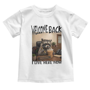 Funny Raccoon School Principal Toddler T Shirt Welcom Back To School TS14 White Print Your Wear