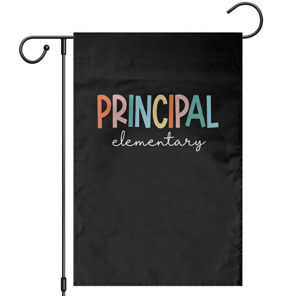 Boho Retro Vintage Elementary Principal Back to School Garden Flag TS14 Black Print Your Wear