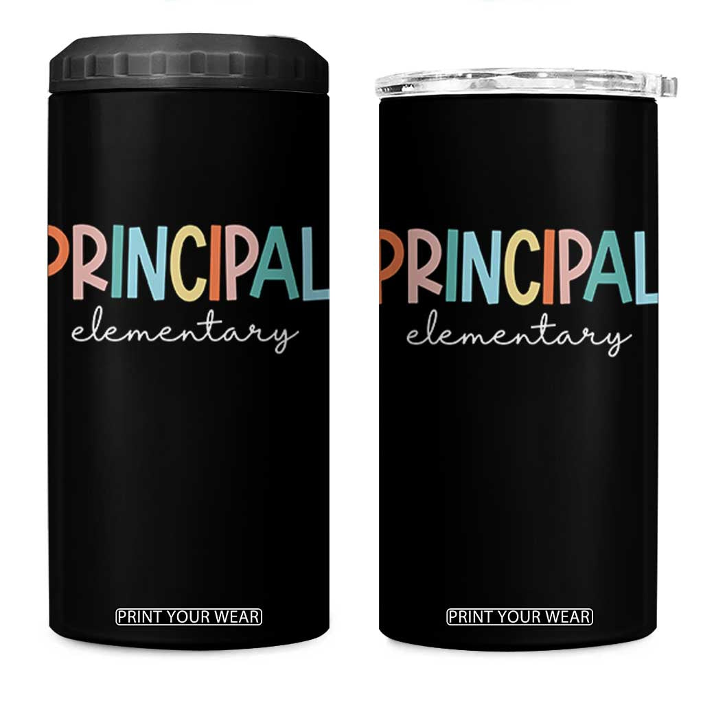 Boho Retro Vintage Elementary Principal Back to School 4 in 1 Can Cooler Tumbler TS14 One Size: 16 oz Black Print Your Wear
