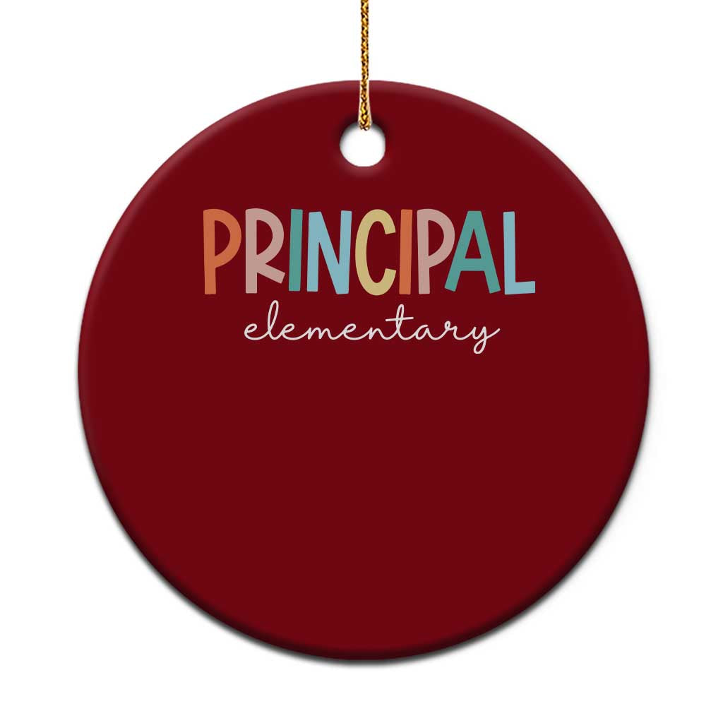 Boho Retro Vintage Elementary Principal Back to School Ceramic Ornament TS14 1pc Red Print Your Wear