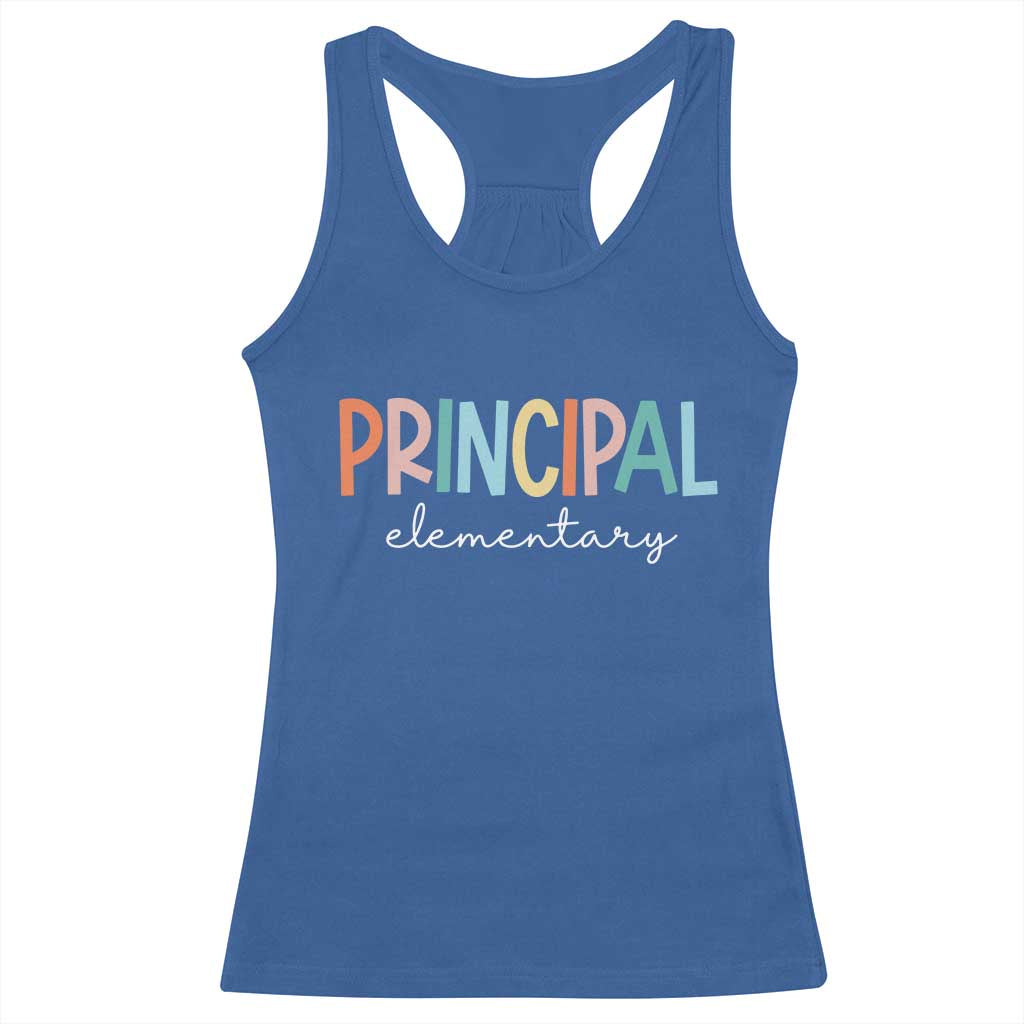 Boho Retro Vintage Elementary Principal Back to School Racerback Tank Top TS14 Royal Blue Print Your Wear
