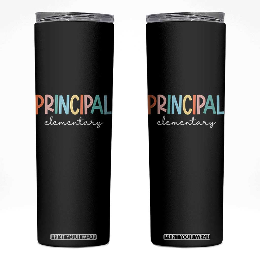Boho Retro Vintage Elementary Principal Back to School Skinny Tumbler TS14 Black Print Your Wear