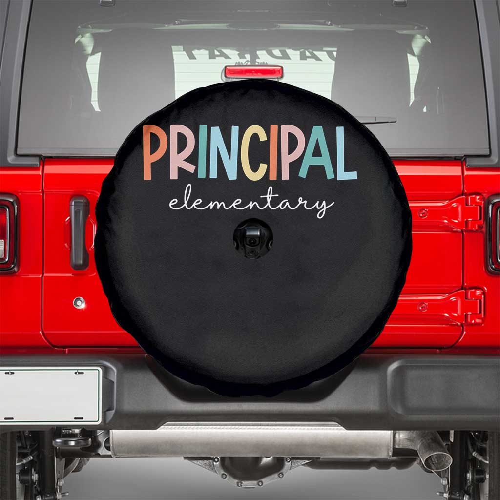Boho Retro Vintage Elementary Principal Back to School Spare Tire Cover TS14 Black Print Your Wear