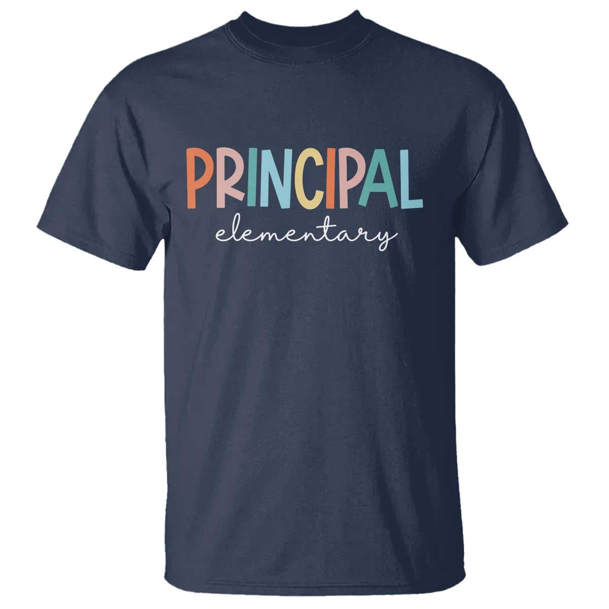 Boho Retro Vintage Elementary Principal Back to School T Shirt TS14 Navy Print Your Wear