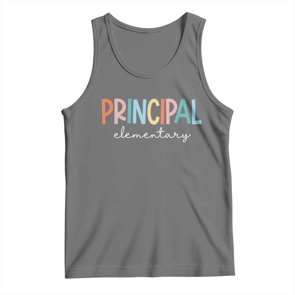 Boho Retro Vintage Elementary Principal Back to School Tank Top TS14 Black Heather Print Your Wear
