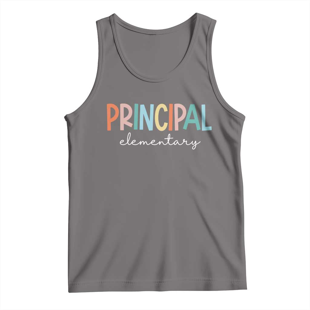 Boho Retro Vintage Elementary Principal Back to School Tank Top TS14 Deep Heather Print Your Wear