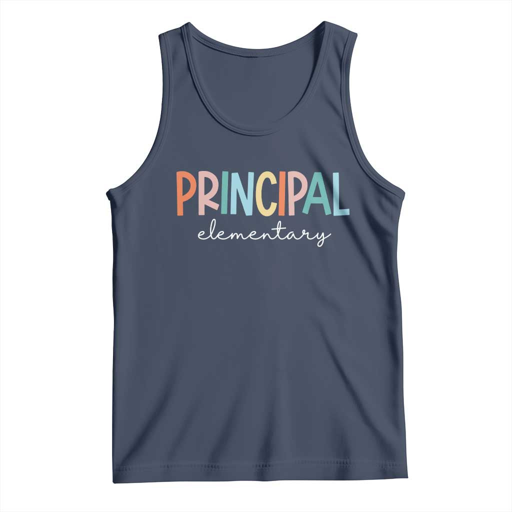 Boho Retro Vintage Elementary Principal Back to School Tank Top TS14 Navy Print Your Wear