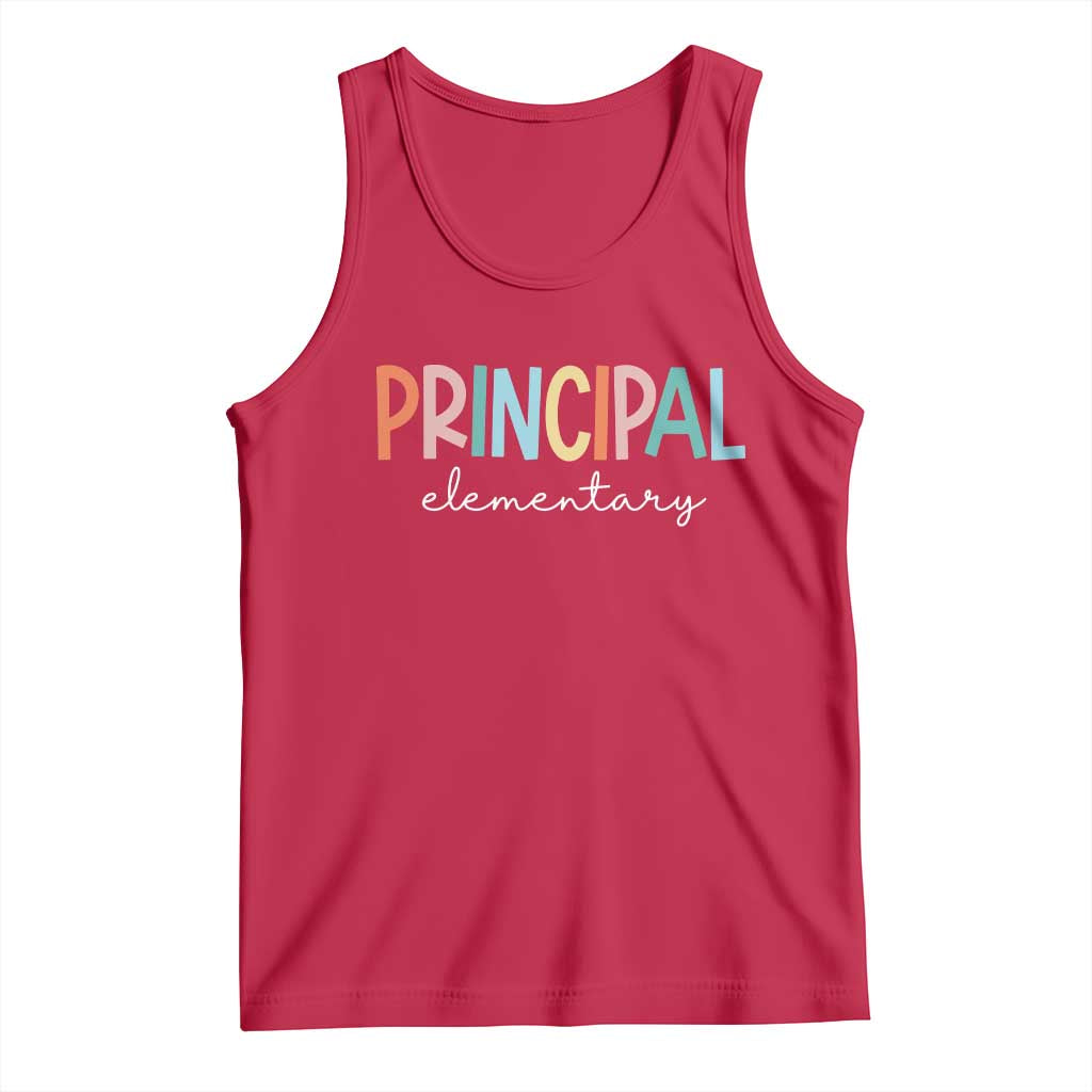 Boho Retro Vintage Elementary Principal Back to School Tank Top TS14 Red Print Your Wear
