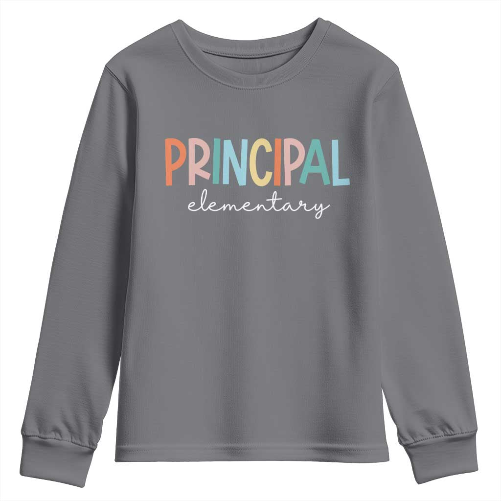 Boho Retro Vintage Elementary Principal Back to School Youth Sweatshirt TS14 Charcoal Print Your Wear