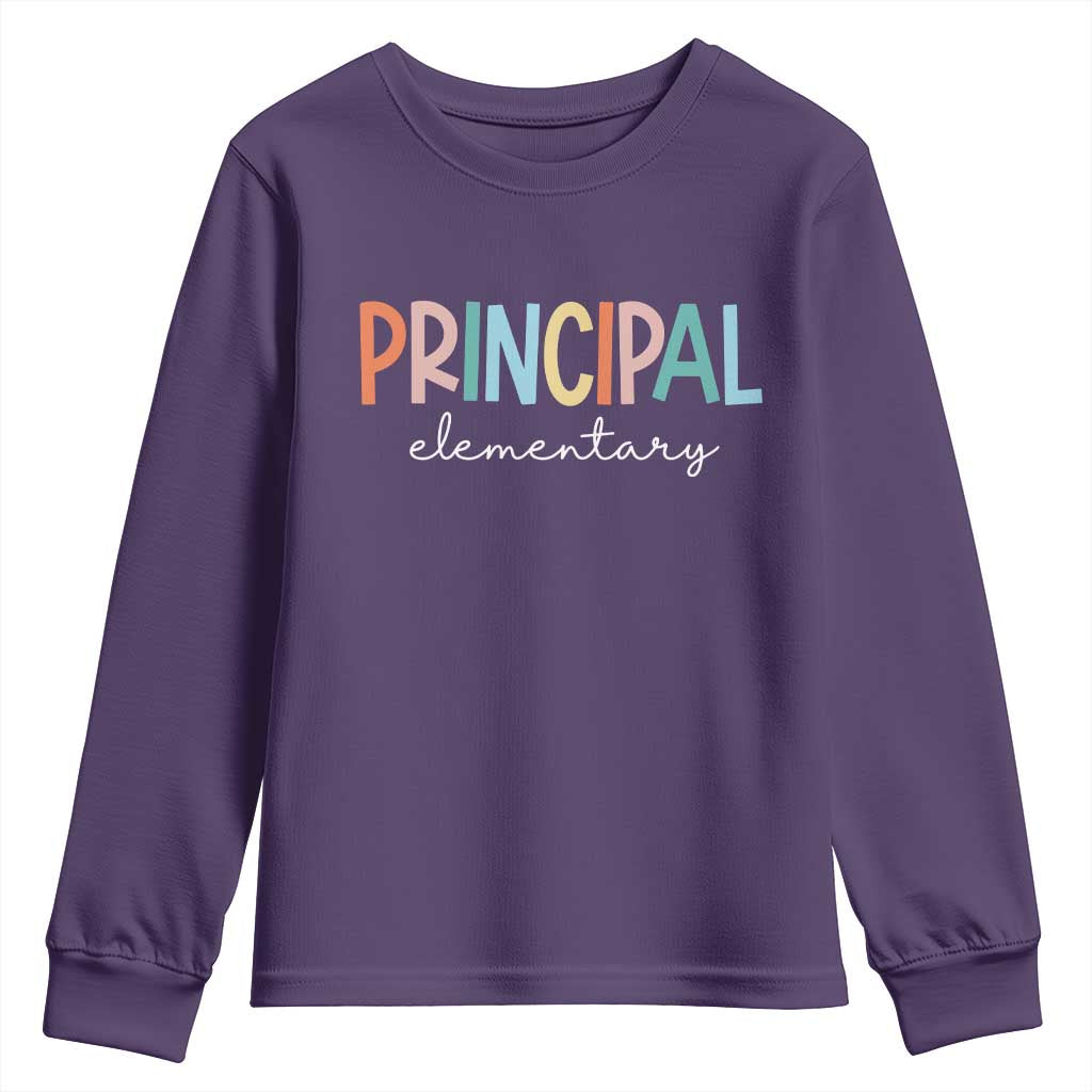 Boho Retro Vintage Elementary Principal Back to School Youth Sweatshirt TS14 Purple Print Your Wear