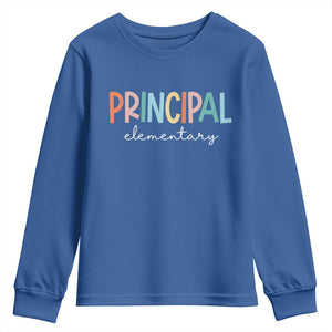Boho Retro Vintage Elementary Principal Back to School Youth Sweatshirt TS14 Royal Blue Print Your Wear