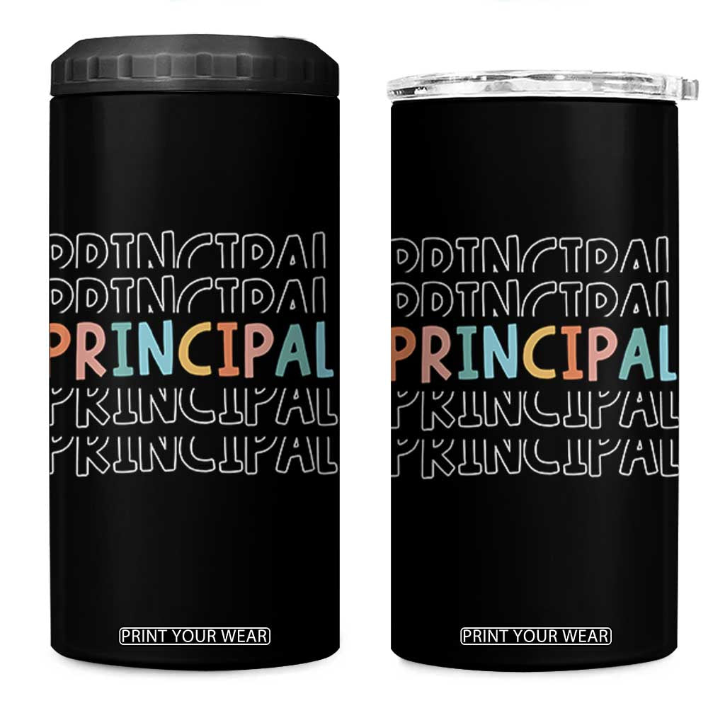 Boho Retro Vintage Principal Back to School 4 in 1 Can Cooler Tumbler TS14 One Size: 16 oz Black Print Your Wear