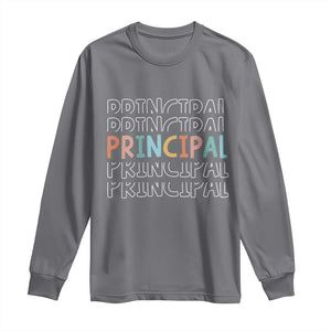 Boho Retro Vintage Principal Back to School Long Sleeve Shirt TS14 Charcoal Print Your Wear