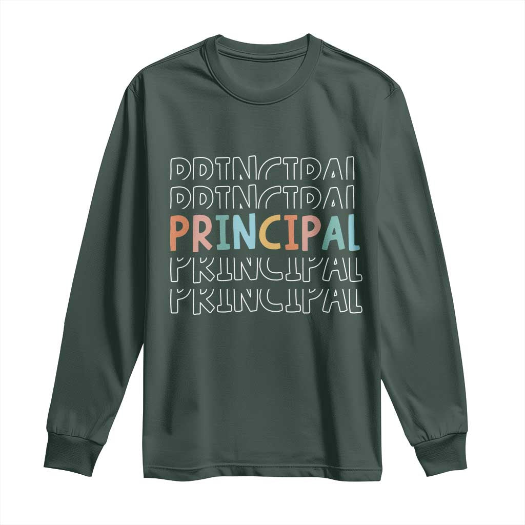 Boho Retro Vintage Principal Back to School Long Sleeve Shirt TS14 Dark Forest Green Print Your Wear