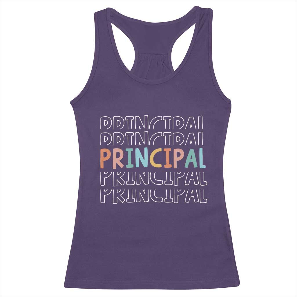 Boho Retro Vintage Principal Back to School Racerback Tank Top TS14 Purple Print Your Wear