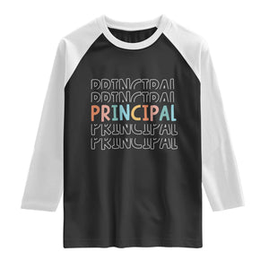 Boho Retro Vintage Principal Back to School Raglan Shirt TS14 Black White Print Your Wear