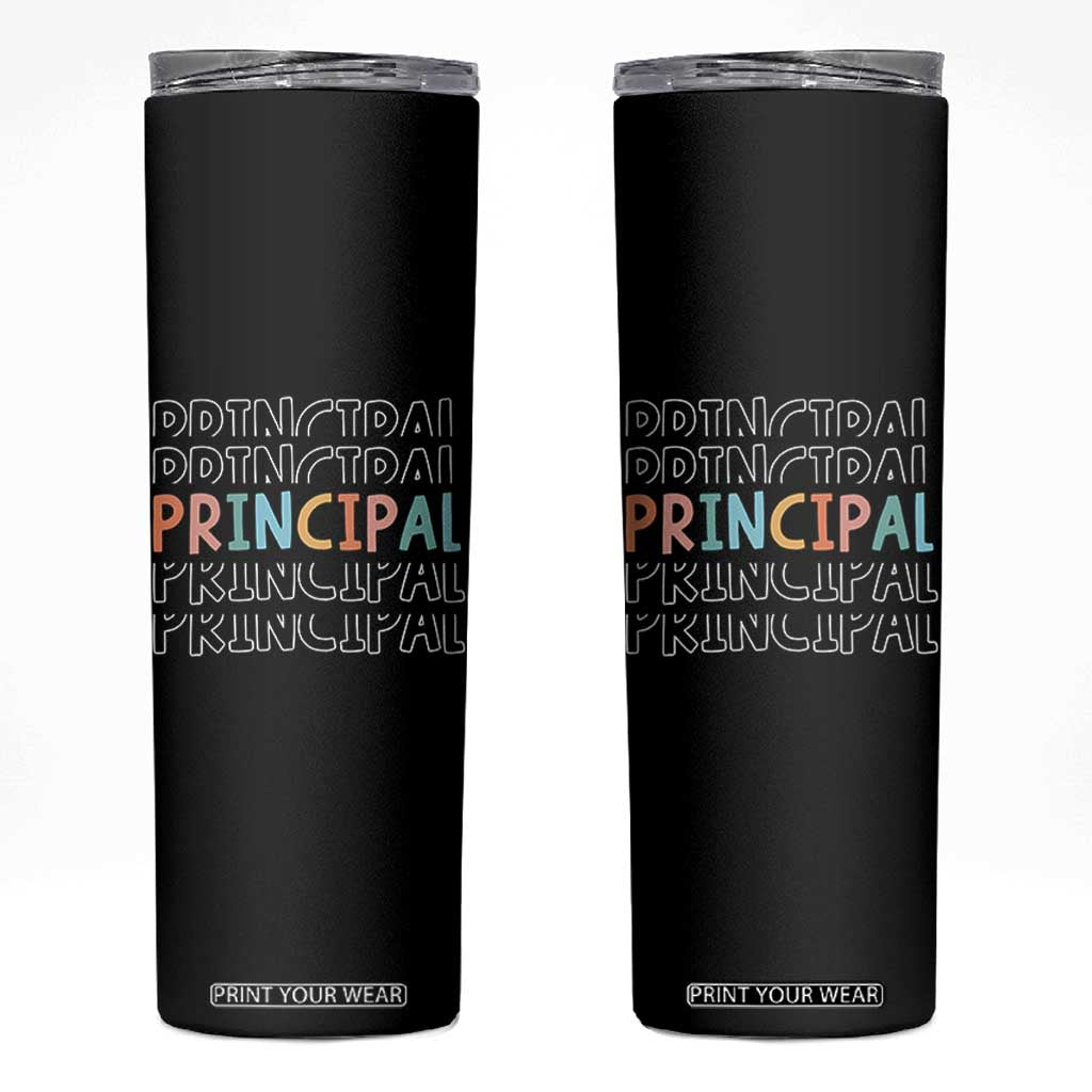 Boho Retro Vintage Principal Back to School Skinny Tumbler TS14 Black Print Your Wear