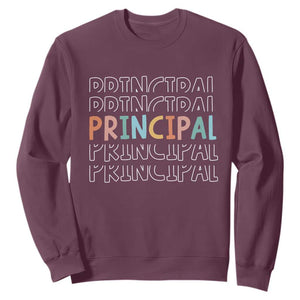 Boho Retro Vintage Principal Back to School Sweatshirt TS14 Maroon Print Your Wear