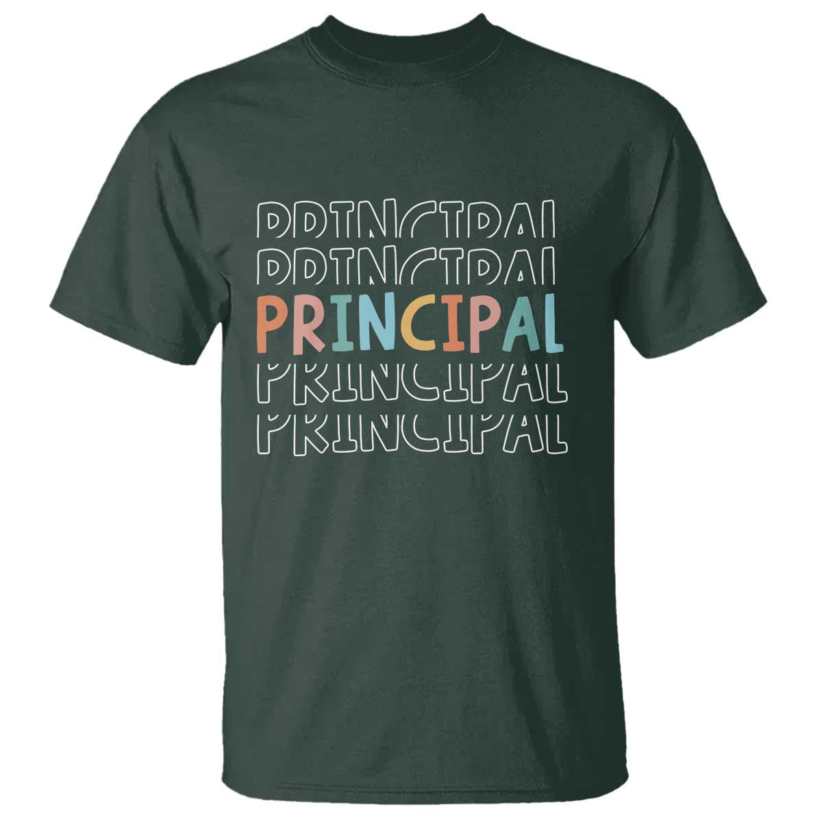 Boho Retro Vintage Principal Back to School T Shirt TS14 Dark Forest Green Print Your Wear