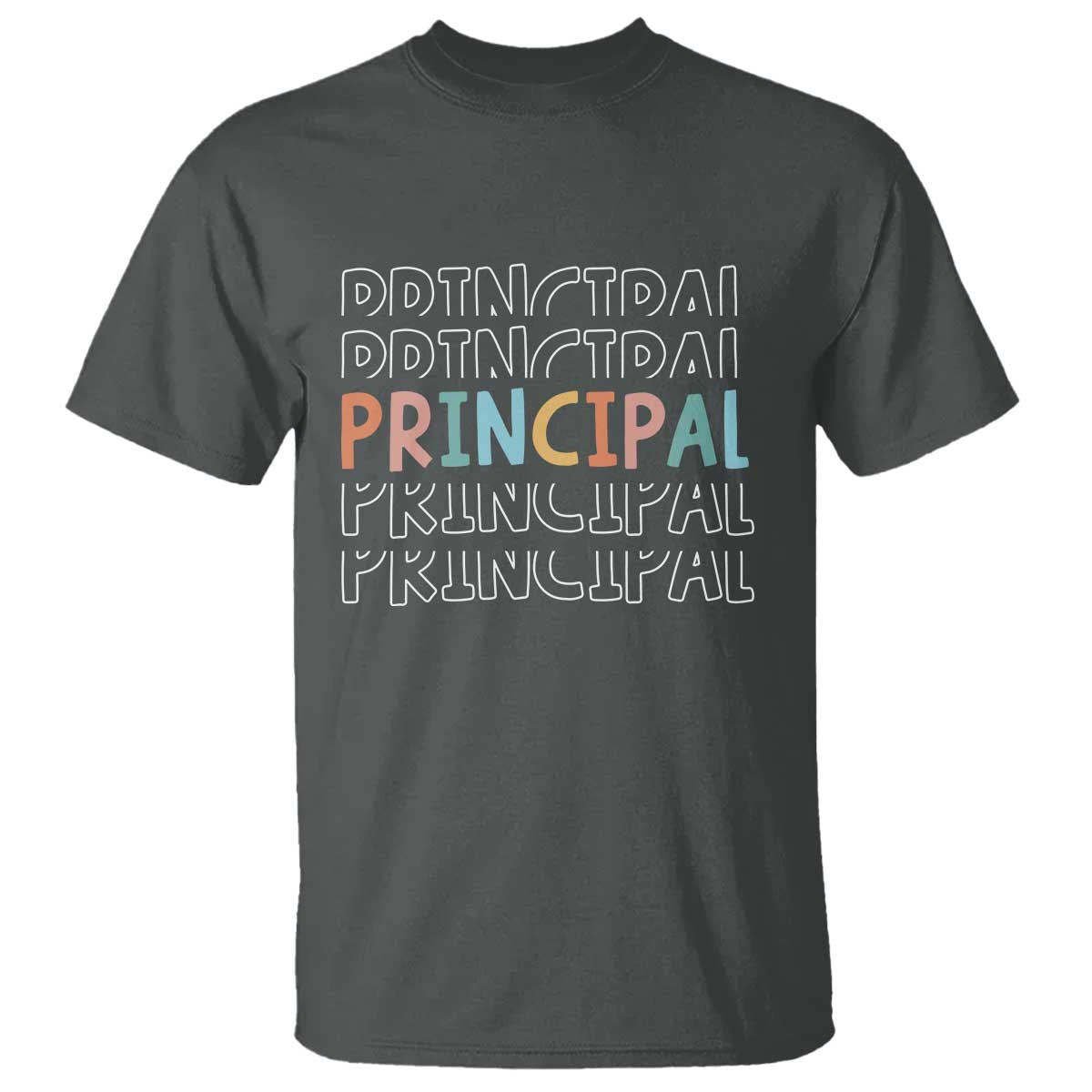 Boho Retro Vintage Principal Back to School T Shirt TS14 Dark Heather Print Your Wear