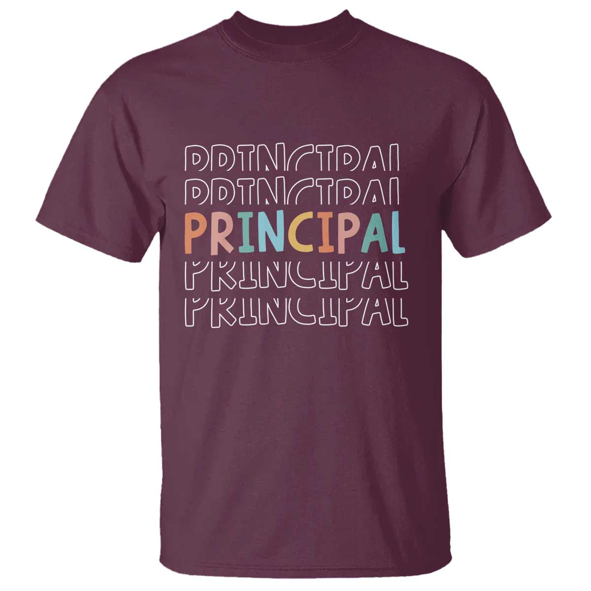 Boho Retro Vintage Principal Back to School T Shirt TS14 Maroon Print Your Wear