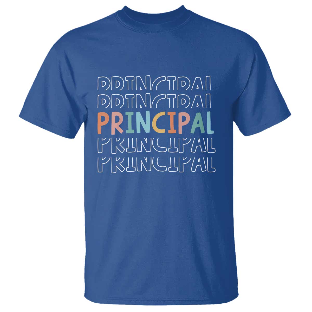 Boho Retro Vintage Principal Back to School T Shirt TS14 Royal Blue Print Your Wear
